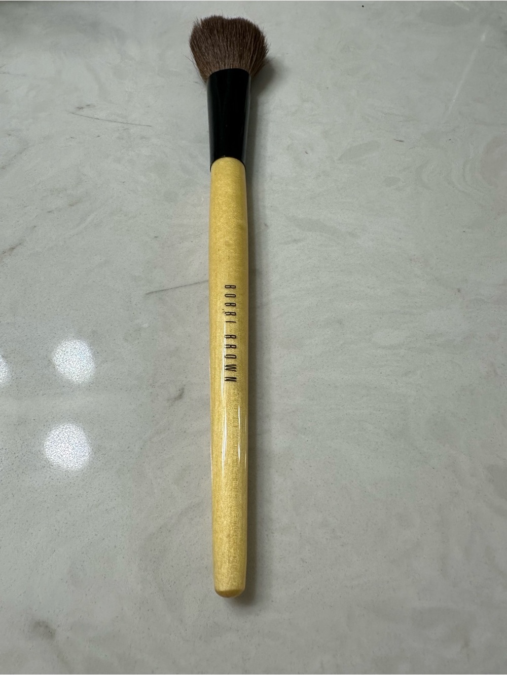Bobbi Brown Yellow Handle Powder Brush with Brown Bristles